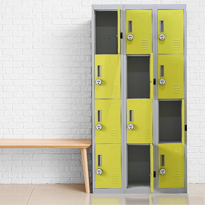 12-Door Locker for Office Gym Shed School Home Storage - 4-Digit Combination Lock Payday Deals