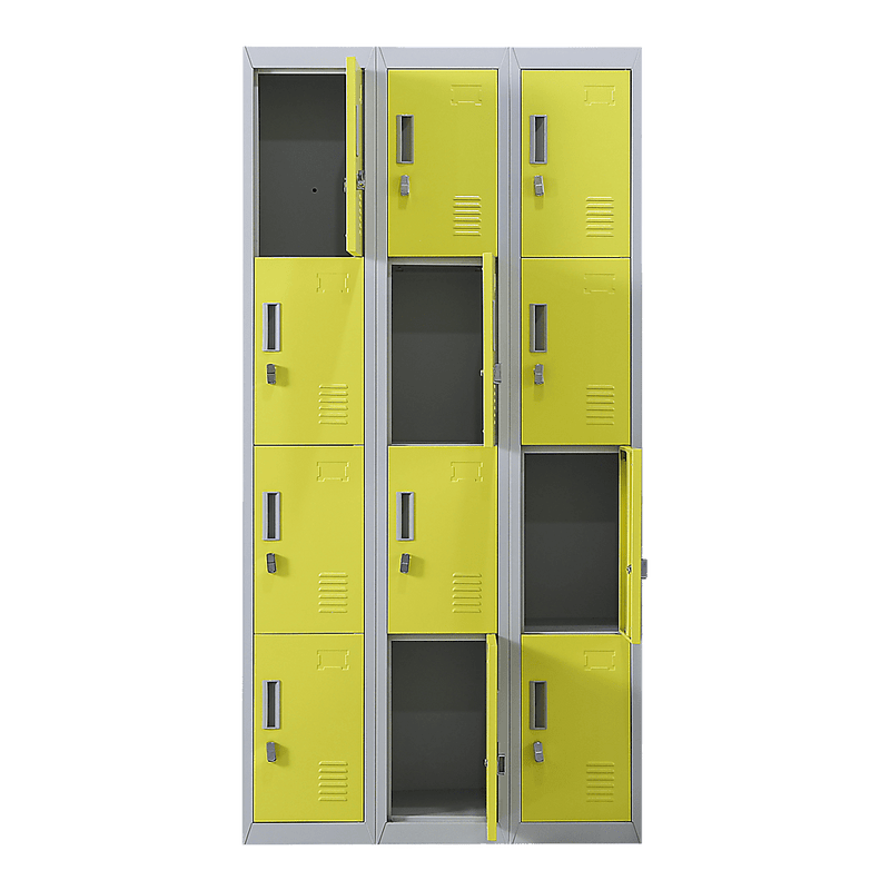 12-Door Locker for Office Gym Shed School Home Storage - Padlock-operated Payday Deals