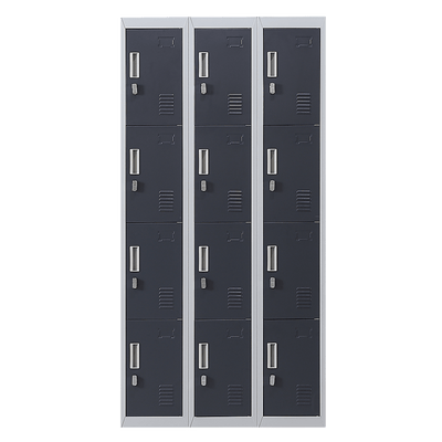 12-Door Locker for Office Gym Shed School Home Storage - Padlock-operated