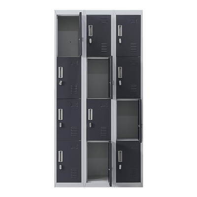 12-Door Locker for Office Gym Shed School Home Storage - Padlock-operated Payday Deals