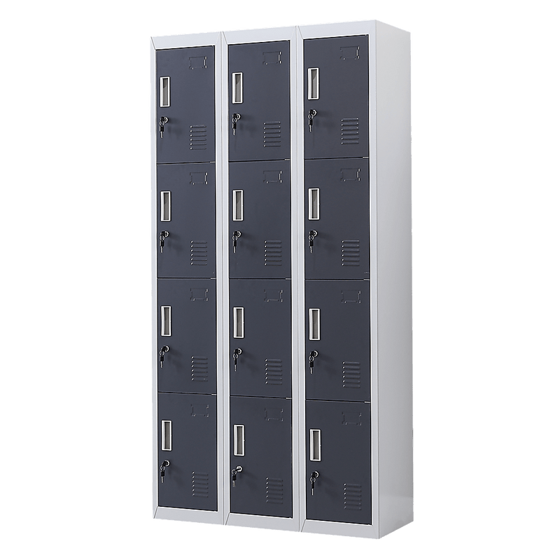 12-Door Locker for Office Gym Shed School Home Storage - Standard Lock with Keys Payday Deals