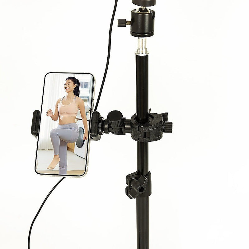 12 Inch LED Video Ring Light with Tabletop Light Stand and Phone Holder Black Payday Deals