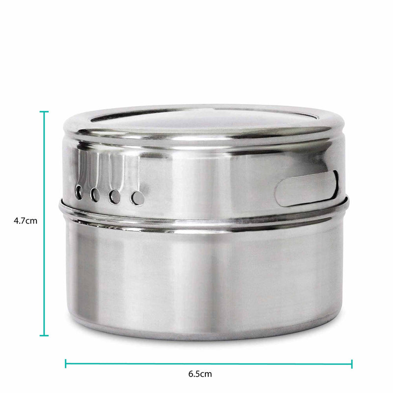 12 Magnetic Spice Jar Tins and Steel Plate - 150g Seasoning Storage Containers Payday Deals