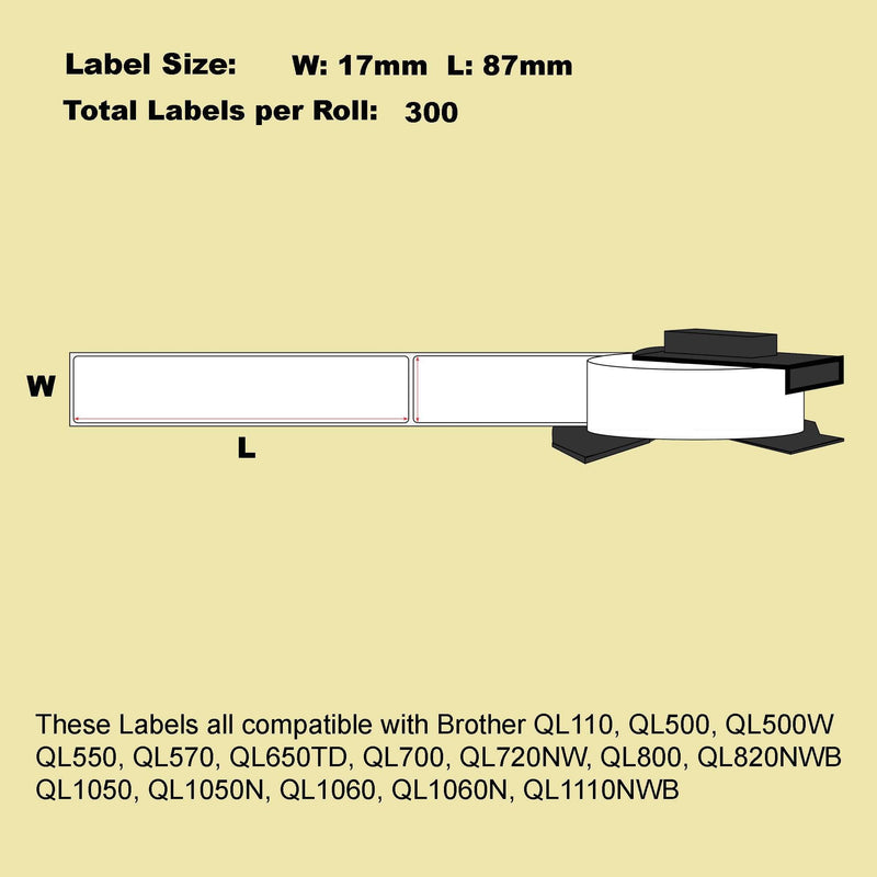 12 Pack Blumax Alternative File Folder White labels for Brother DK-11203 17mm x 87mm 300L Payday Deals