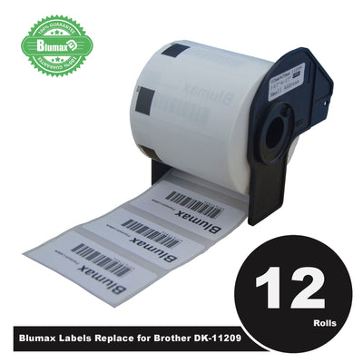 12 Pack Blumax Alternative Small Address White labels for Brother DK-11209 62mm x 29mm 800L