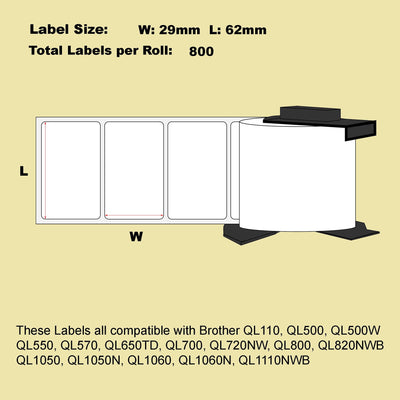 12 Pack Blumax Alternative Small Address White labels for Brother DK-11209 62mm x 29mm 800L Payday Deals