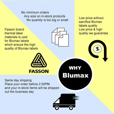 12 Pack Blumax Alternative White labels for Brother DK-22205 62mm x 30.48m Continuous Length