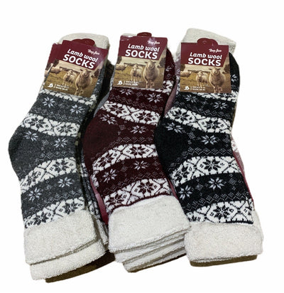 12 Pairs Women's Lambs Wool Socks Extra Warm Winter Thermal Soft Bulk Payday Deals