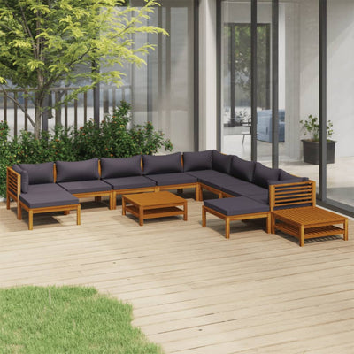 12 Piece Garden Lounge Set with Cushion Solid Acacia Wood Payday Deals