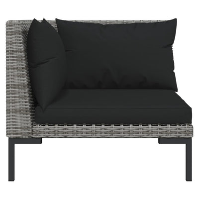 12 Piece Garden Lounge Set with Cushions Poly Rattan Dark Grey Payday Deals