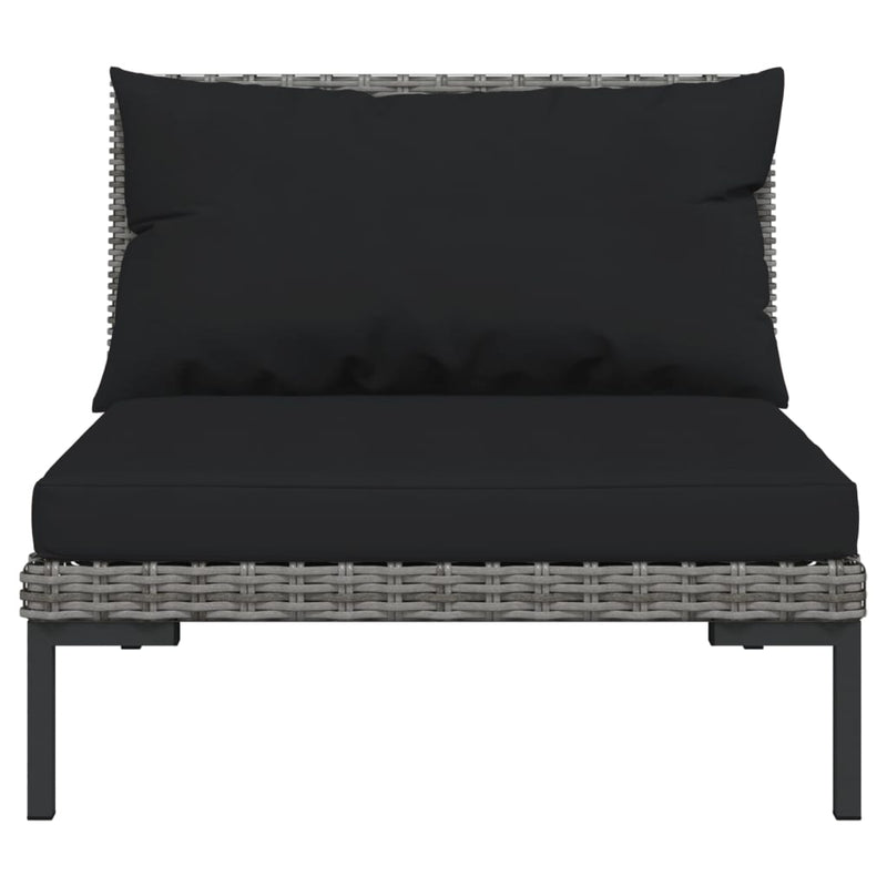 12 Piece Garden Lounge Set with Cushions Poly Rattan Dark Grey Payday Deals