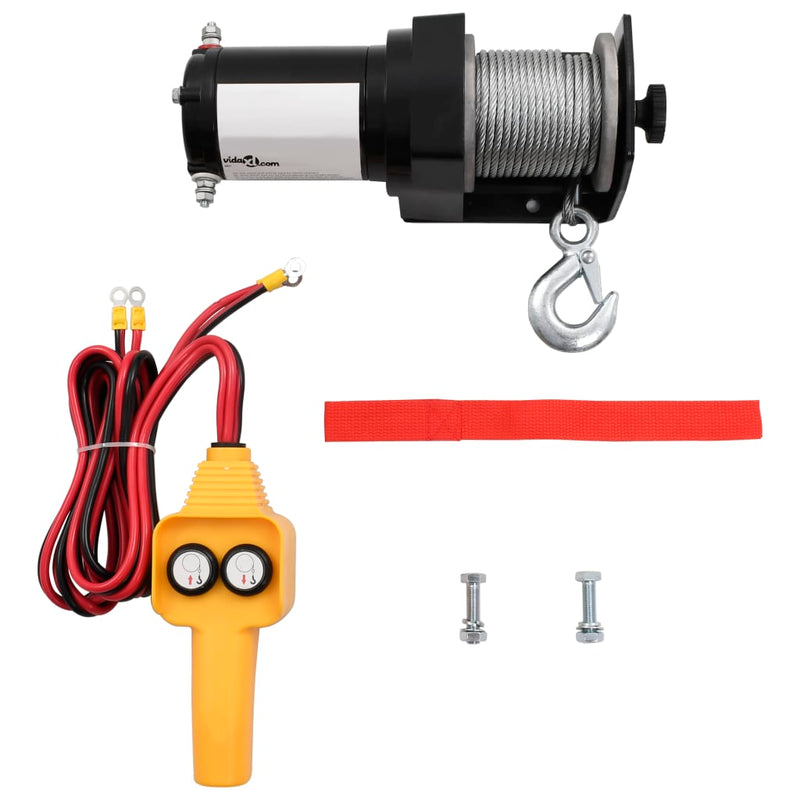 12 V Electric Winch 907 KG Wire Remote Control Payday Deals