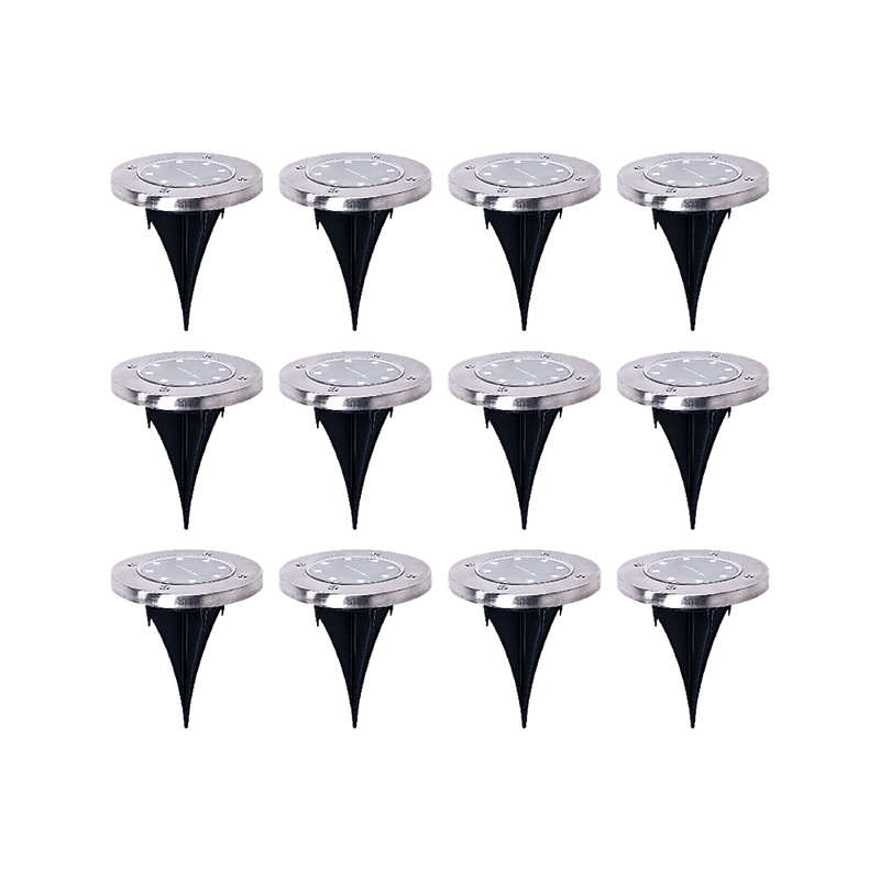 12 x Solar Powered LED Buried Inground Recessed Light Garden Outdoor Deck Path Payday Deals