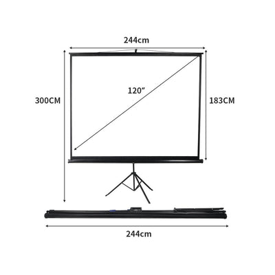 120 Inch Projector Screen Tripod Stand Home Outdoor Screens Cinema Portable HD3D Payday Deals