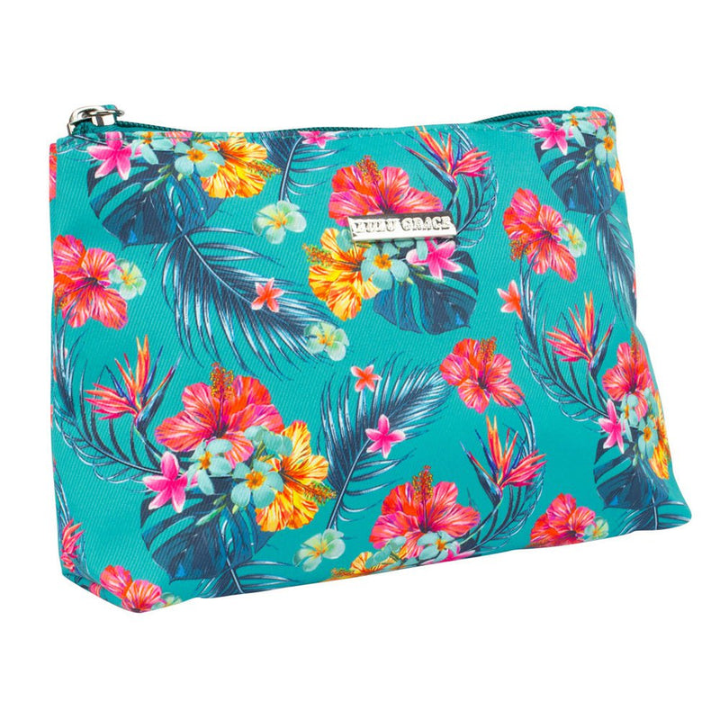 Lulu Grace Cosmetic Bag Make Up Travel Pouch Tropical Oasis 20 x 13.5cm