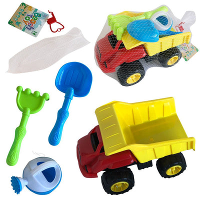 6pc Truck With Toys Beach Toy Kids Childrens Sandpit Play Set Summer Outdoor