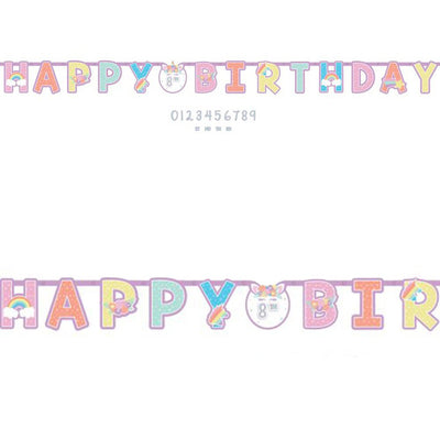 Unicorn Party Add An Age Letter Happy Birthday Banner