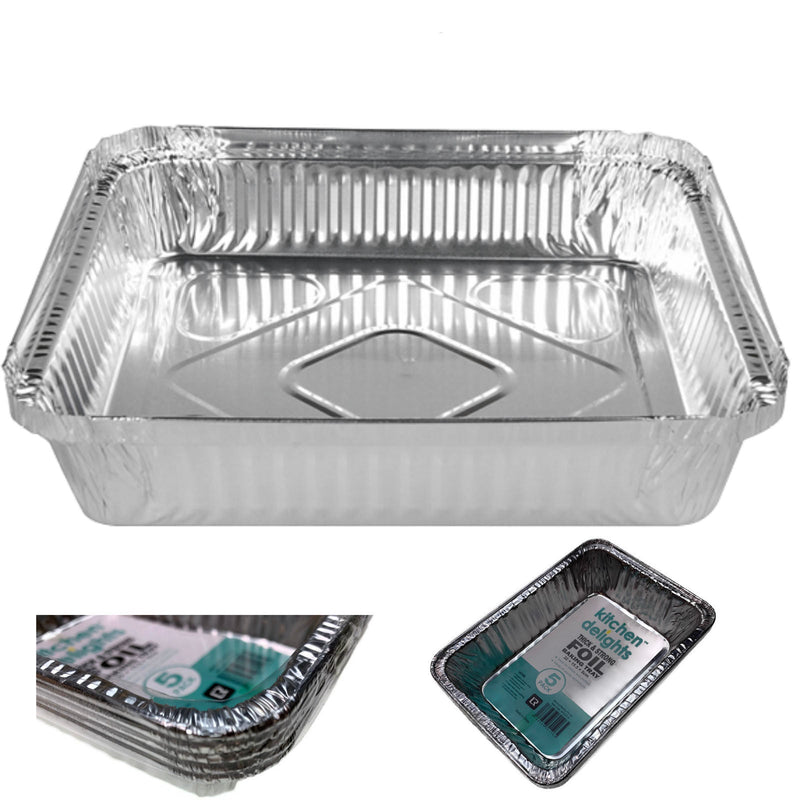 120x ALUMINIUM FOIL BAKING Trays Containers BBQ Takeaway Roasting 22cm*15.5cmx*5cm Payday Deals