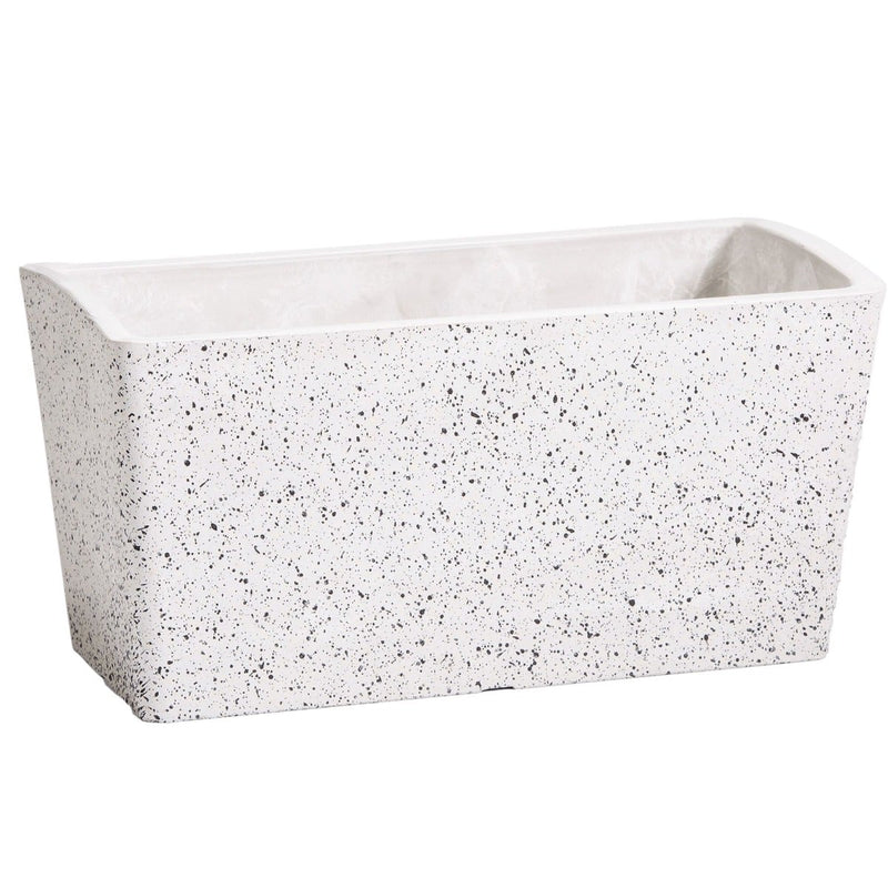 Imitation Stone Concrete White Stone Rectangle Planter 50cm - Payday Deals