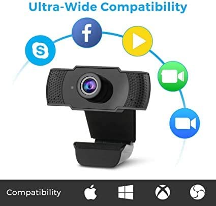 Webcam HD 1080p with Microphone and compatiable with PC Laptop for Recording, Calling, Conferencing, Gaming