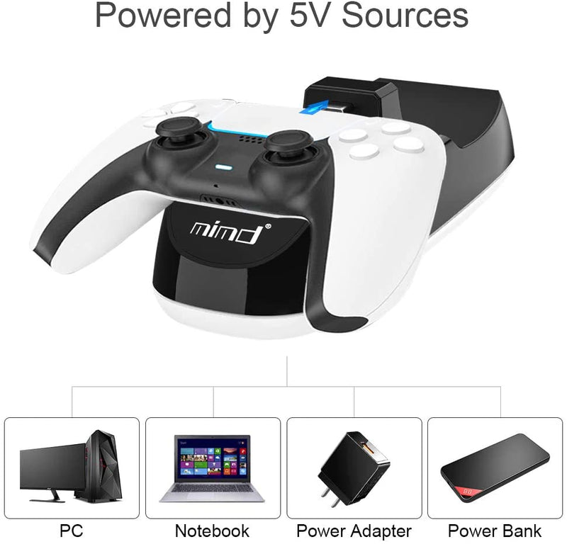 PS5 Charging Dock with USB Charging for 2 Controllers