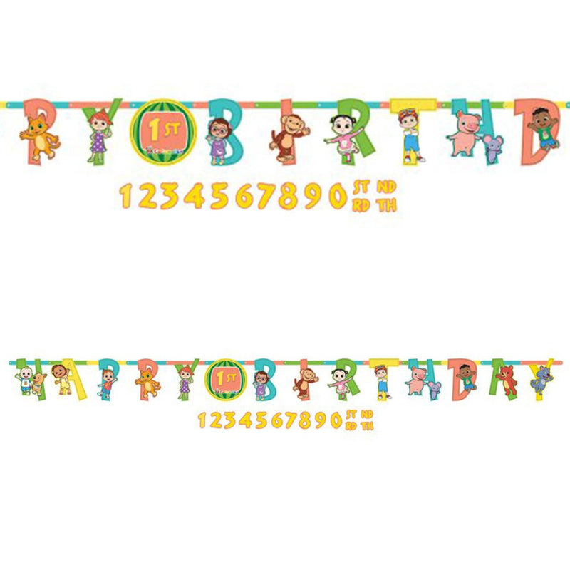 Cocomelon Jumbo Add-An-Age Happy Birthday Letter Banner