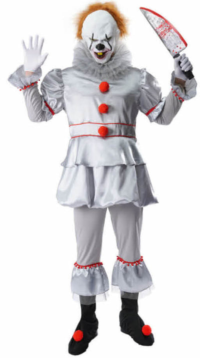 Men's Stephen King's It Pennywise Evil Clown Halloween Costume Party Outfit