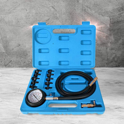 12pcs Engine Oil Pressure Test Tool Kit Tester Gauge Diagnostic Automotive Blue Payday Deals