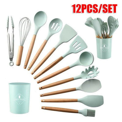 12pcs Kitchen Silicone Flexible Spatulas Cake Cream Scraper Cooking Baking Tool Payday Deals
