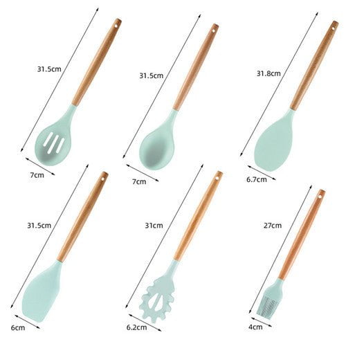 12pcs Kitchen Silicone Flexible Spatulas Cake Cream Scraper Cooking Baking Tool Payday Deals