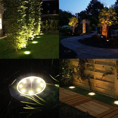 12Pcs Solar Powered LED Buried Inground Recessed Light Garden Outdoor Deck Path Payday Deals
