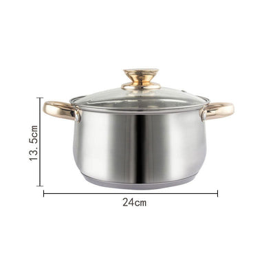 12Piece Cookware Set  Kitchen Stainless Steel Stock Pot Pan Sets Saucepan Casserole kettle Payday Deals