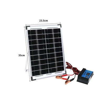 12V 10W Solar Panel Kit MONO Caravan Regulator RV Camping Power Charging Payday Deals