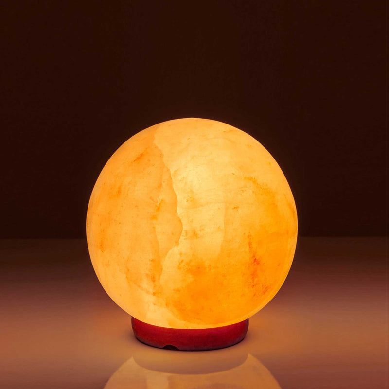 12V 12W 5" Ball Himalayan Pink Salt Lamp Carved Rock Crystal Light Bulb On/Off Payday Deals