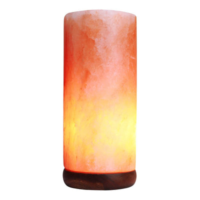 12V 12W Cylinder Himalayan Pink Salt Lamp Carved Rock Crystal Light Bulb On/Off Payday Deals