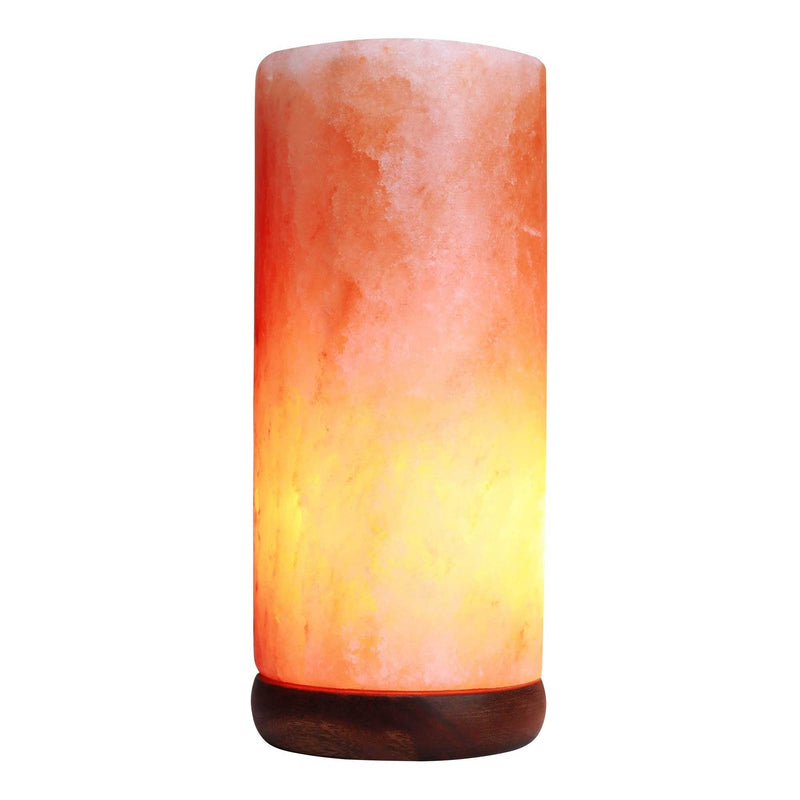 12V 12W Cylinder Himalayan Pink Salt Lamp Carved Rock Crystal Light Bulb On/Off Payday Deals