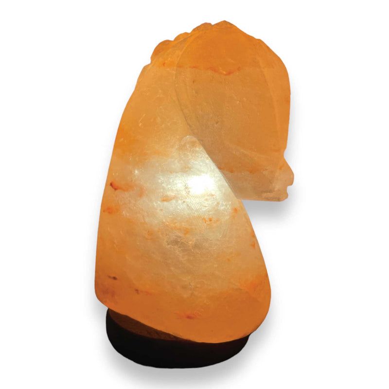 12V 12W Horse Himalayan Pink Salt Lamp Carved Knight Rock Crystal Light Bulb On/Off Payday Deals