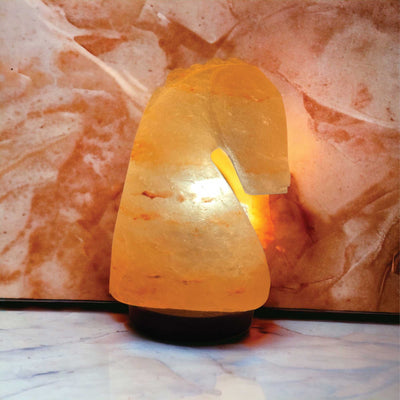 12V 12W Horse Himalayan Pink Salt Lamp Carved Knight Rock Crystal Light Bulb On/Off Payday Deals