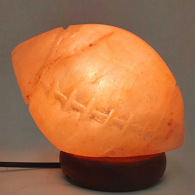 12V 12W Rugby Himalayan Pink Salt Lamp Carved Footy Rock Crystal Light Bulb On/Off Payday Deals