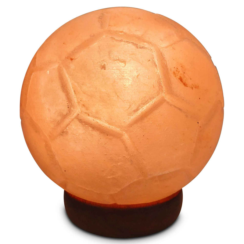 12V 12W Soccer Himalayan Pink Salt Lamp Carved Ball Rock Crystal Light Bulb On/Off Payday Deals