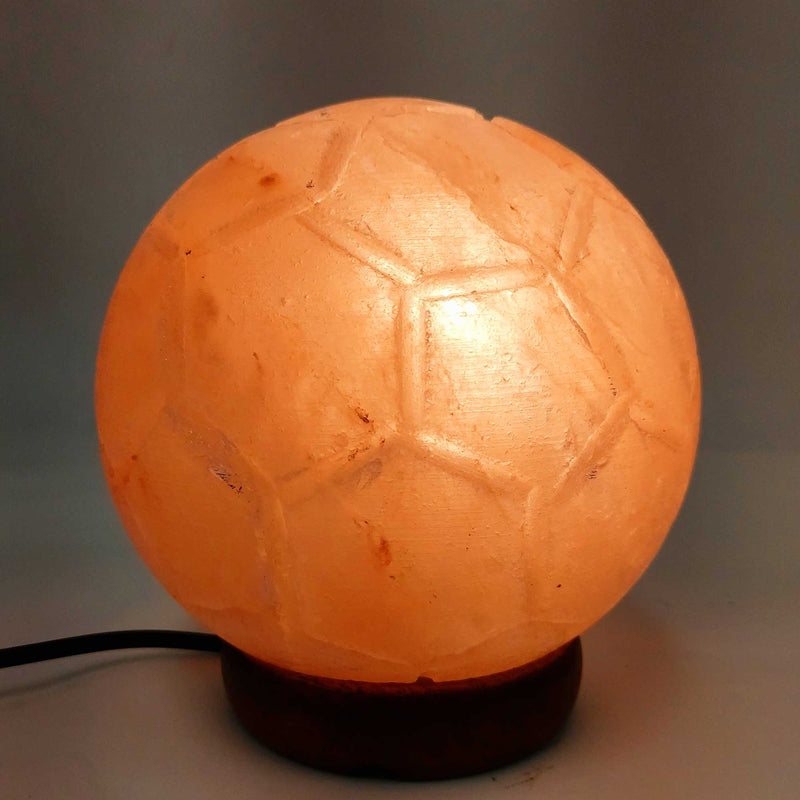 12V 12W Soccer Himalayan Pink Salt Lamp Carved Ball Rock Crystal Light Bulb On/Off Payday Deals