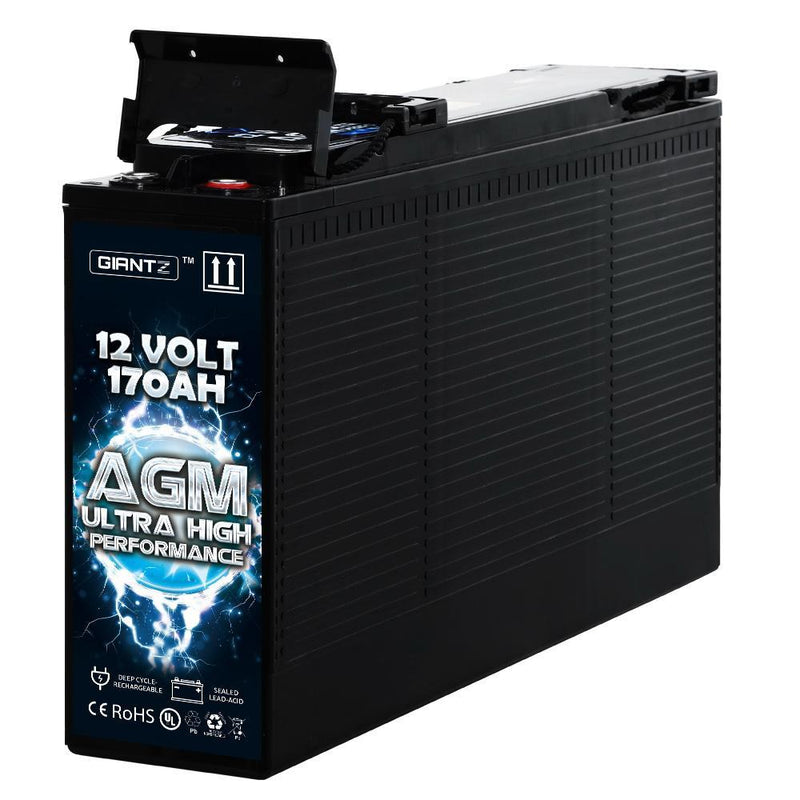 12V 170AH AGM Deep Cycle Battery Portable 4WD Sealed Marine Solar Slim