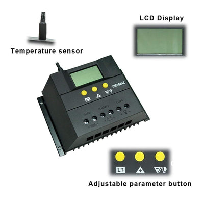 12V/24V LCD Solar Panel Battery Regulator Charge Controller Auto PWM
