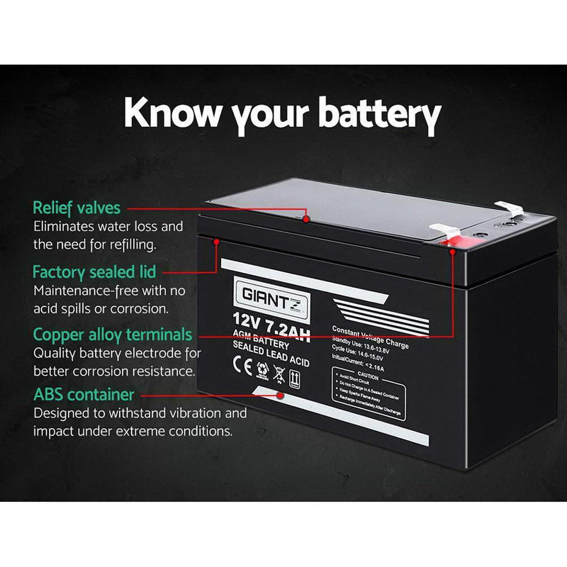 12V 7.2Ah SLA Battery AGM Rechargeable Sealed Lead Acid Battery