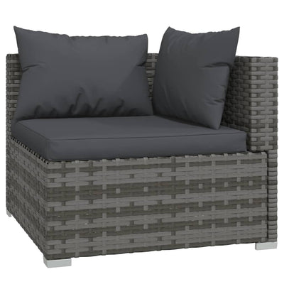 13 Piece Garden Lounge Set with Cushions Grey Poly Rattan Payday Deals