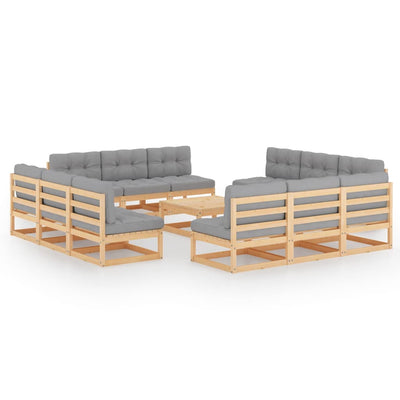 13 Piece Garden Lounge Set with Cushions Solid Pinewood Payday Deals