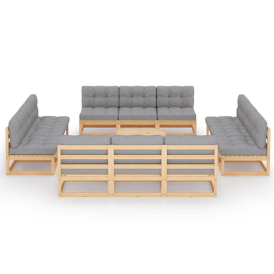 13 Piece Garden Lounge Set with Cushions Solid Pinewood Payday Deals
