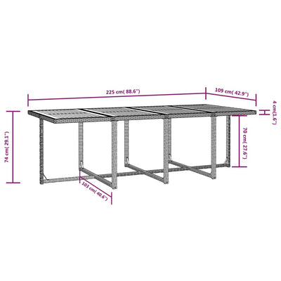 13 Piece Outdoor Dining Set Poly Rattan and Acacia Wood Black Payday Deals