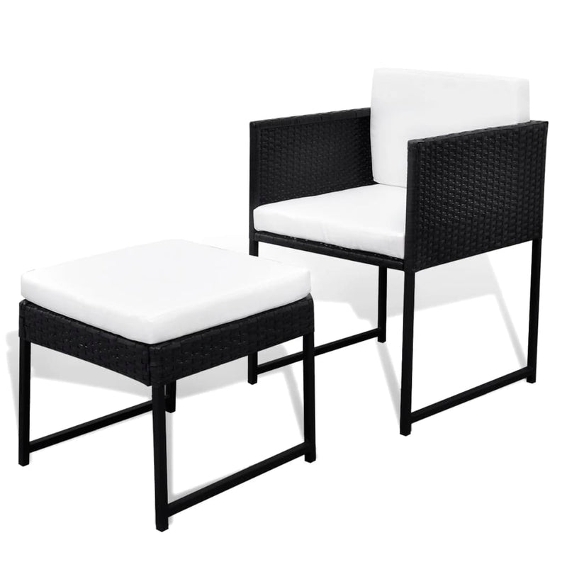 13 Piece Outdoor Dining Set with Cushions Poly Rattan Black Payday Deals