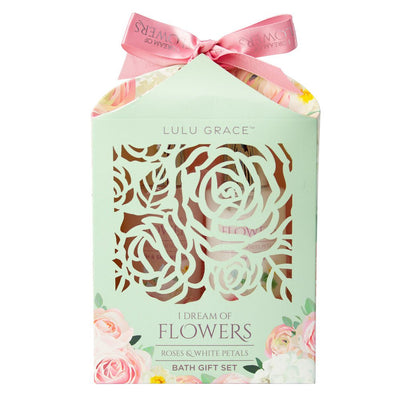 Lulu Grace Dream Of Flowers Gift Set Shower Gel, Body Cream, Netting Sponge
